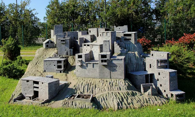 Shatili model at Georgia in Miniatures park in Shekvetili